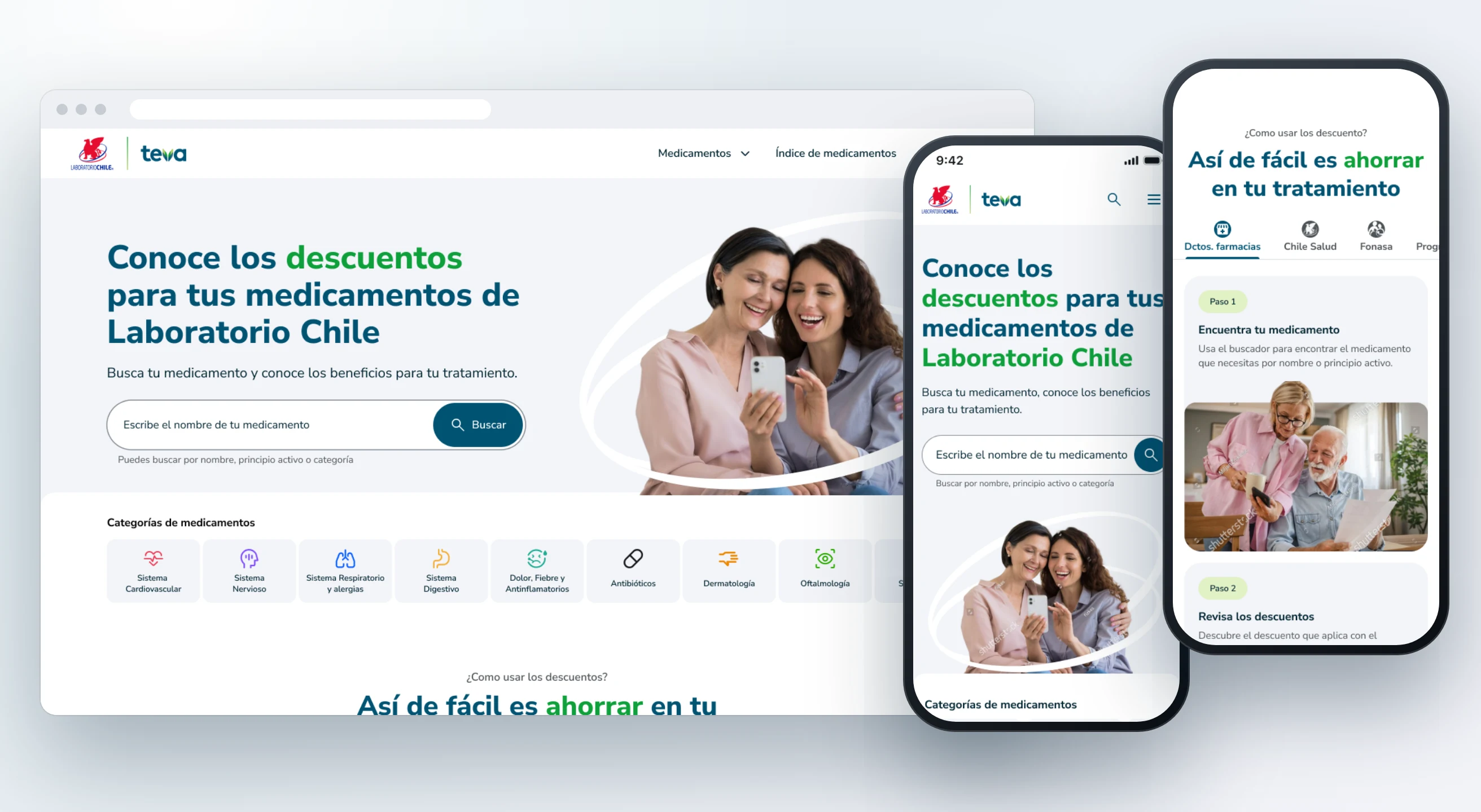 The portal home on a desktop browser and two mobile phones